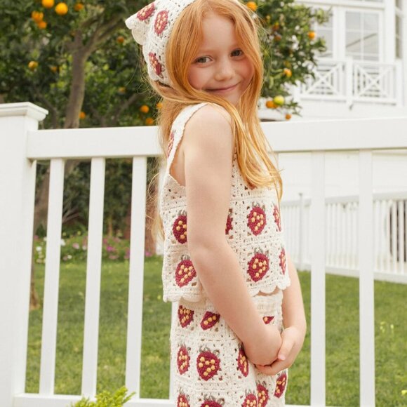 NWT - Rylee + Cru strawberry crochet set - Picture 3 of 4